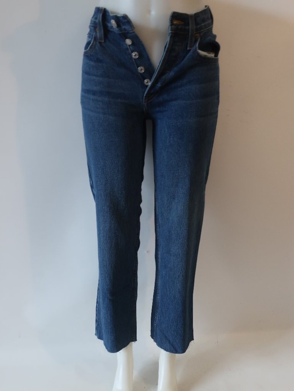 Womens Re/Done Blue Dark Rinse (Item- 70) Button-Fly Originals Denim Jeans 25